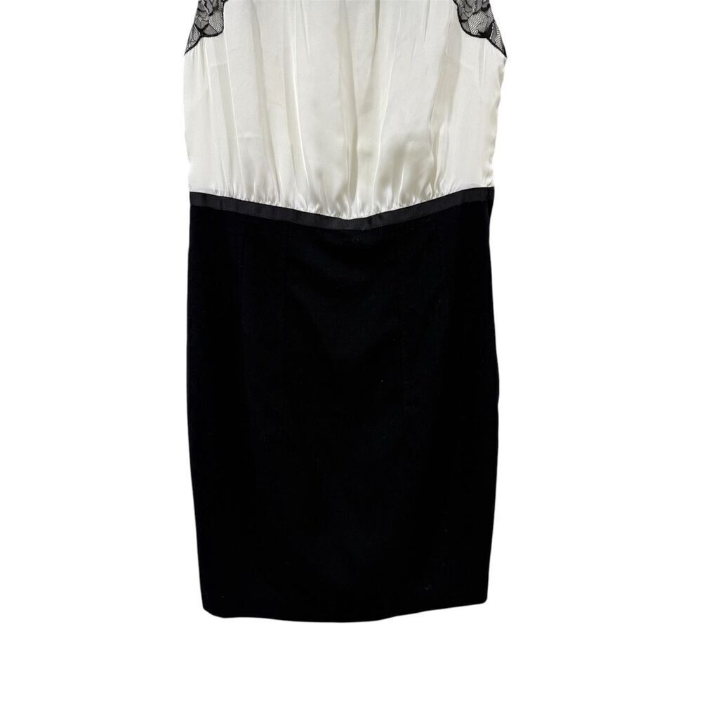 NWT H&M Satin Lace Black and White Cocktail Dress Size 8 - Picture 5 of 6